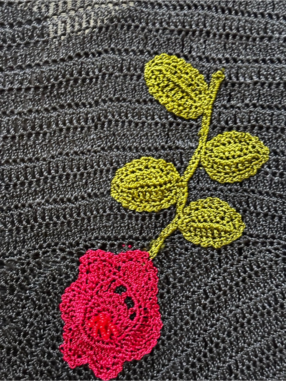 Vintage Y2K Cache Black Crochet cocktail dress with beaded/crochet roses - Picture 3 of 7